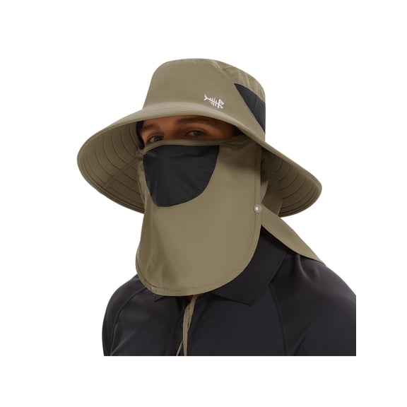 Mens UPF 50+ Sun Hat with Face Cover & Neck Flap FH09