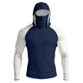 thumbnail image 1 of Men's UPF 50+ Sun Hoodie Long Sleeve Hooded Fishing Shirt Solid Pullover Cooling Ice Silk Breathable Quick-Dry Moisture Wicking 4-Way Stretch for Commute Fishing Hiking Royal Blue 3XL, 1 of 7