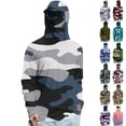 thumbnail image 1 of Men's UPF 50+ Sun Protection Camo Hooded Shirt with Integrated Face Cover Long Sleeve Lightweight Rash Guard Shirts Pink 2XL, 1 of 4