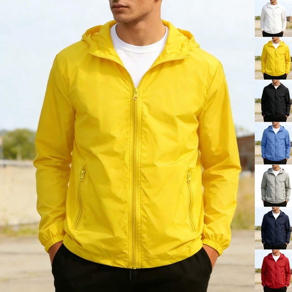 Men's UPF 50+ Sun Protection Full Zip Lightweight Outdoor Jacket Hooded 4-Way Stretch Breathable UV Athletic Jacket Fishing Sport Hiking Golf Performance Shirt Rash Guard with Zip Pockets White XL