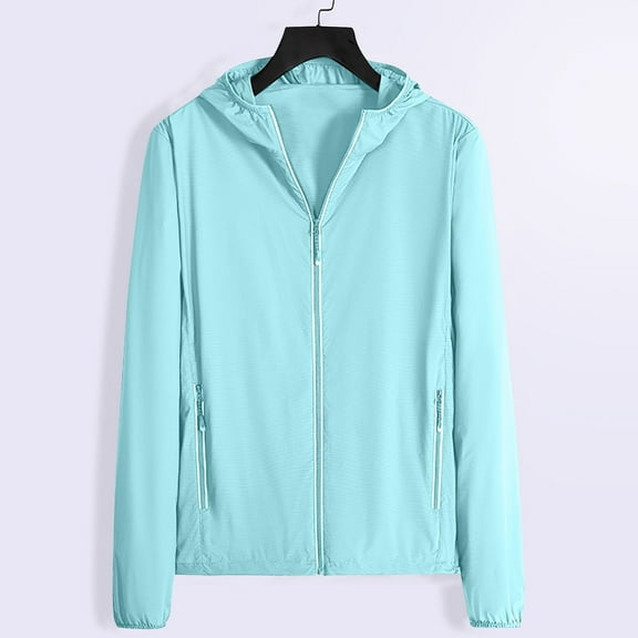 Men's UPF 50+ Sun Protection Hooded Jacket Shirt Long Sleeve Light And Thin for Fishing Hiking Workout