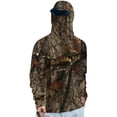 thumbnail image 1 of Men's UPF 50+ Sun Protection Hooded Shirt with Integrated Face Cover Long Sleeve Lightweight Rash Guard Shirts 2XL Dark Green, 1 of 3