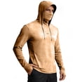 thumbnail image 1 of Men's UPF 50+ Sun Protection Hooded Shirt with Integrated Face Cover Long Sleeve Lightweight Rash Guard Shirts, 2XL, 1 of 4