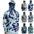 thumbnail image 1 of Men's UPF 50+ Sun Protection Hooded Shirt with Integrated Face Cover Long Sleeve Lightweight Rash Guard Shirts Gray S, 1 of 4