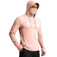 thumbnail image 1 of Men's UPF 50+ Sun Protection Hooded Shirt with Integrated Face Cover Long Sleeve Lightweight Rash Guard Shirts, L, 1 of 4