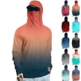thumbnail image 1 of Men's UPF 50+ Sun Protection Hooded Shirt with Integrated Face Cover Long Sleeve Lightweight Rash Guard Shirts XL Mint Green, 1 of 5