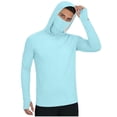 thumbnail image 1 of Men's UPF 50+ Sun Protection Hooded Shirt with Mask Sun Protection Long Sleeve Shirts Rash Guard, 1 of 8