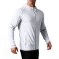 thumbnail image 1 of Men's UPF 50+ Sun Protection Hoodie Jacket Lightweight Full Zip Long Sleeve Cooling Hiking Fishing Performance Shirts, 1 of 6