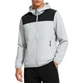 thumbnail image 1 of Men's UPF 50+ Sun Protection Hoodie Jacket Long Sleeve Zip Lightweight Windbreaker Quick Dry Athletic Outdoor Shirts with Pockets Black XXL, 1 of 9