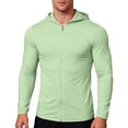 thumbnail image 1 of Men's UPF 50+ Sun Protection Hoodie Jacket Long Sleeve Zip UV SPF Breathable Shirts for Hiking Golf Green XXL, 1 of 9