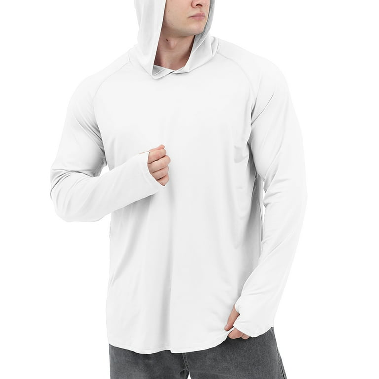 Men's UPF 50+ Sun Protection Hoodie Shirts Long Sleeve SPF/UV