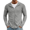 thumbnail image 1 of Men's UPF 50+ Sun Protection Hoodies Lightweight Full Zip Long Sleeve Fishing Shirt Quick Dry Workout Rash Guard Tops, M, 1 of 9