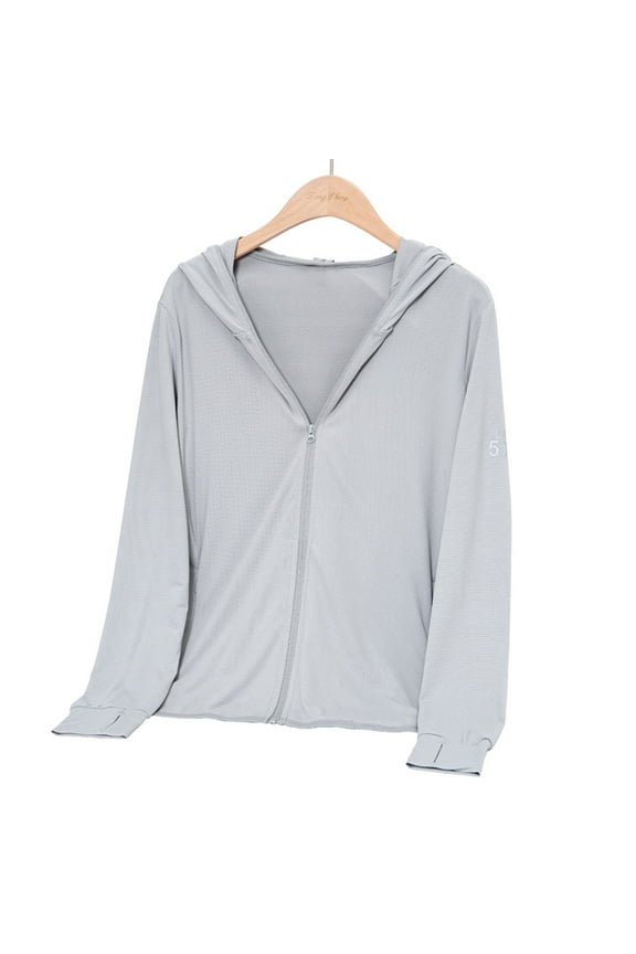 Men's UPF 50+ Sun Protection Jacket Hooded Lightweight Full Zip Long Sleeve Cooling Hiking Fishing Performance Shirts