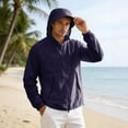 thumbnail image 1 of Men's UPF 50+ Sun Protection Jacket, Lightweight Hooded Windbreaker with Zip Pockets, Breathable Outdoor Performance Gear for Fishing, Hiking, Running, 1 of 5