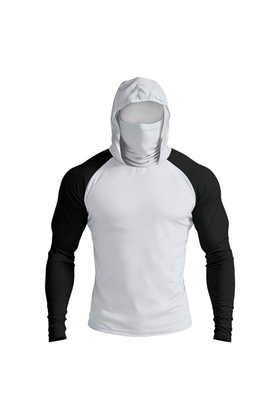 Men's UPF 50+ Sun Protection Jacket, Lightweight Hooded Windbreaker with Zip Pockets, Breathable Outdoor Performance Gear for Fishing, Hiking, Running