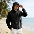 thumbnail image 1 of Men's UPF 50+ Sun Protection Jacket, Lightweight Hooded Windbreaker with Zip Pockets, Breathable Outdoor Performance Gear for Fishing, Hiking, Running, 1 of 5