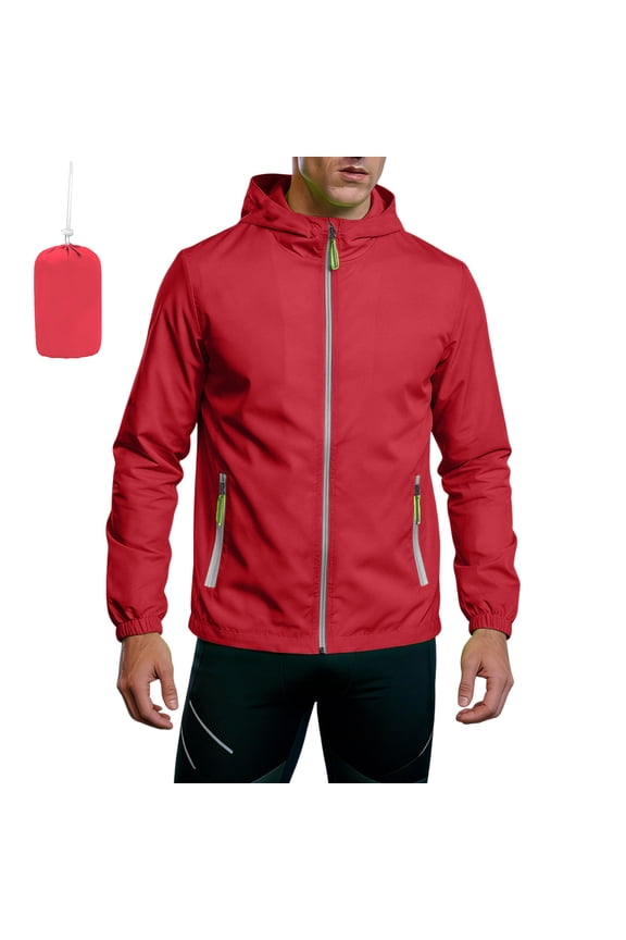 Men's UPF 50+ Sun Protection Jacket, Lightweight Hooded Windbreaker with Zip Pockets, Breathable Outdoor Performance Gear for Fishing, Hiking, Running