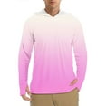 thumbnail image 1 of Men's UPF 50+ Sun Protection Lightweight Hoodie Performance Long Sleeve SPF UV Shirt for Fishing Running Pink XL, 1 of 4
