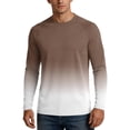 thumbnail image 1 of Men's UPF 50+ Sun Protection Long Sleeve Shirt, Gradient Quick-Dry Elastic Outdoor Rash Guard Coffee 2XL, 1 of 6