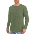 thumbnail image 1 of Men's UPF 50+ Sun Protection Long Sleeve Shirts, Lightweight Textured UV SPF Water Resistant Outdoor Tops, Breathable for Hiking Fishing Swimming, Regular Fit S-2XL Army Green, 1 of 6