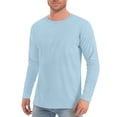 thumbnail image 1 of Men's UPF 50+ Sun Protection Long Sleeve Shirts, Lightweight Textured UV SPF Water Resistant Outdoor Tops, Breathable for Hiking Fishing Swimming, Regular Fit S-2XL Light Blue, 1 of 6