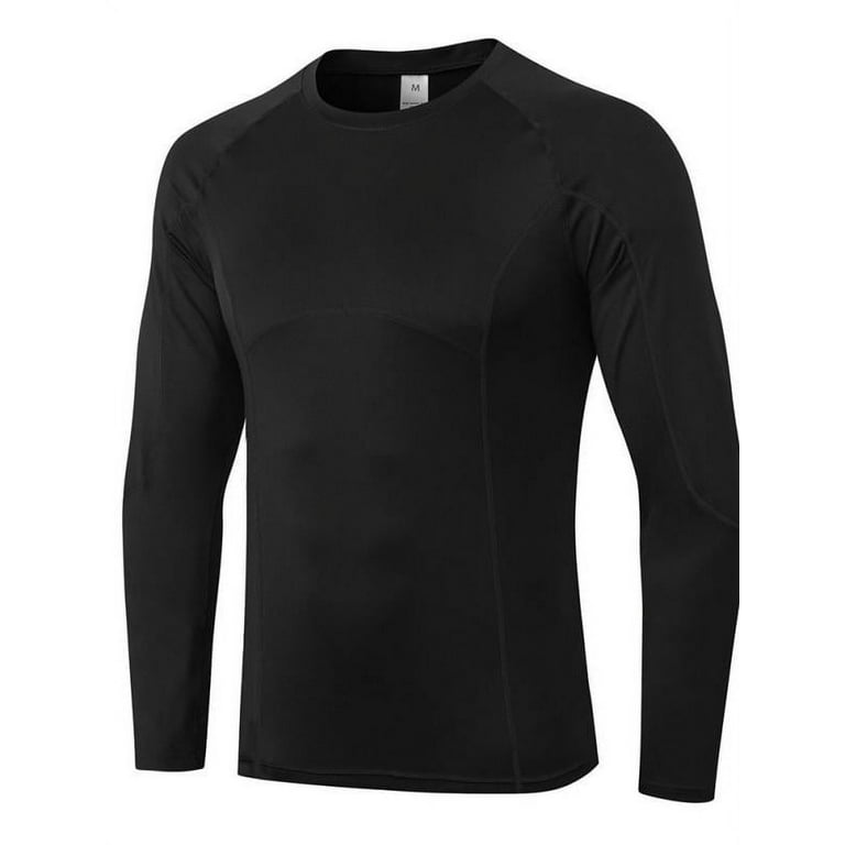 Men's UPF 50+ Sun Protection Long Sleeve Workout T-Shirts,Lines Decor  Athletic Base Layer Top Running Shirts Compression Rash Guard Swim Shirts  Dry Fit Fishing Hiking,XS-XL Black 