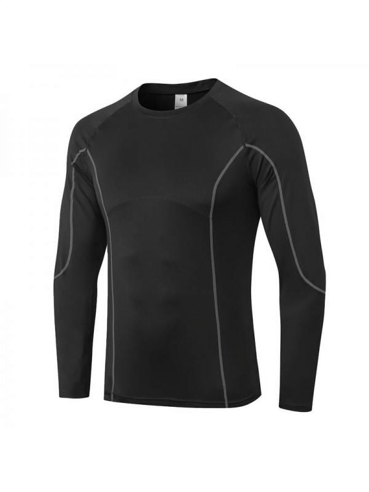 Men's UPF 50+ Sun Protection Long Sleeve Workout T-Shirts,Lines Decor Athletic  Base Layer Top Running Shirts Compression Rash Guard Swim Shirts Dry Fit  Fishing Hiking,XS-XL Black 