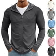thumbnail image 1 of Men's UPF 50+ Sun Protection Outdoor Lightweight Full Zip Hoodie Jacket Long Sleeve Fishing Hiking Performance Shirt White M, 1 of 9