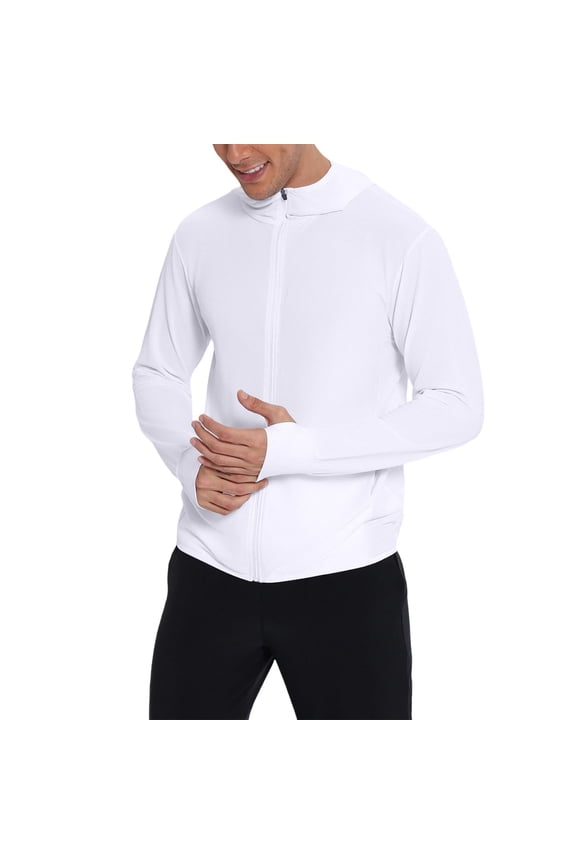 Men's UPF 50+ Sun Protection Shirts Zipper Long Sleeve Mock Neck Jacket Quick Dry Cycling Performance Tops