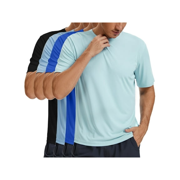 Men’s UPF 50  Sun Protection Short Sleeve Shirt Moisture Wicking Tee Running Hiking Outdoor Activities Lightweight Breathable
