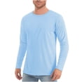 thumbnail image 1 of Men's UPF 50+ Sun Protection Top Long Sleeve Breathable Solid Color Summer shirts Light Blue S, 1 of 5