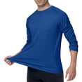 thumbnail image 1 of Men's UPF 50+ Sun Protection UV SPF Shirts Long Sleeve Lightweight Quick Dry Swim T-Shirts Rash Guard Blue M, 1 of 5