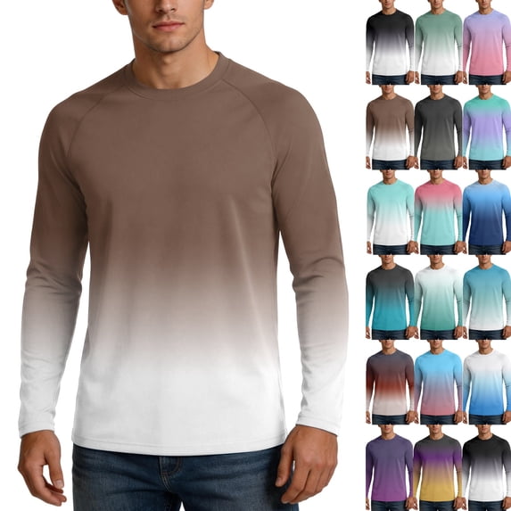 Men's UPF 50+ Sun Shirts Long Sleeve UV Protection Water Rash Guard Lightweight Cooling Fishing Shirts 2026,XXL,Coffee