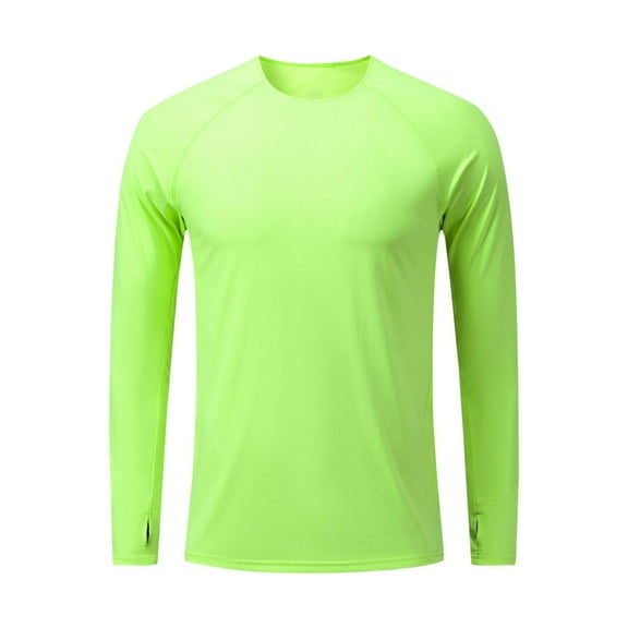 Men's UPF 50  Sun Shirts with Thumb Holes Quick Dry Long Sleeve Swim Shirt Lightweight Rash Guard Hiking T-Shirts