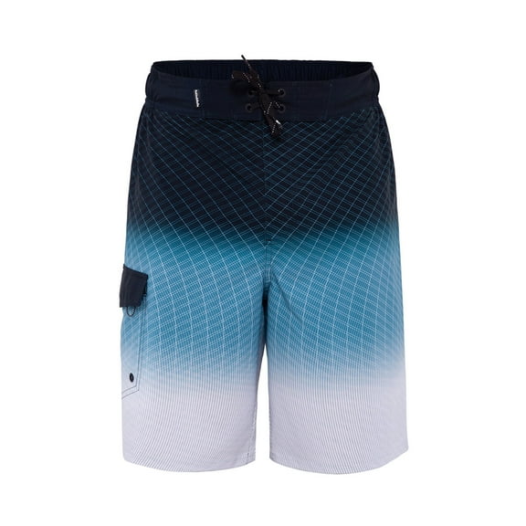 Men's UPF 50+ Swim Trunks - Quick-Dry Stretch Board Shorts | Beach-Ready Stripe Design for Swimming & Everyday Wear