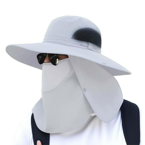 Men's UPF 50+ UV Protection 3-in-1 Sun Hat with Neck Flap & Wide Brim