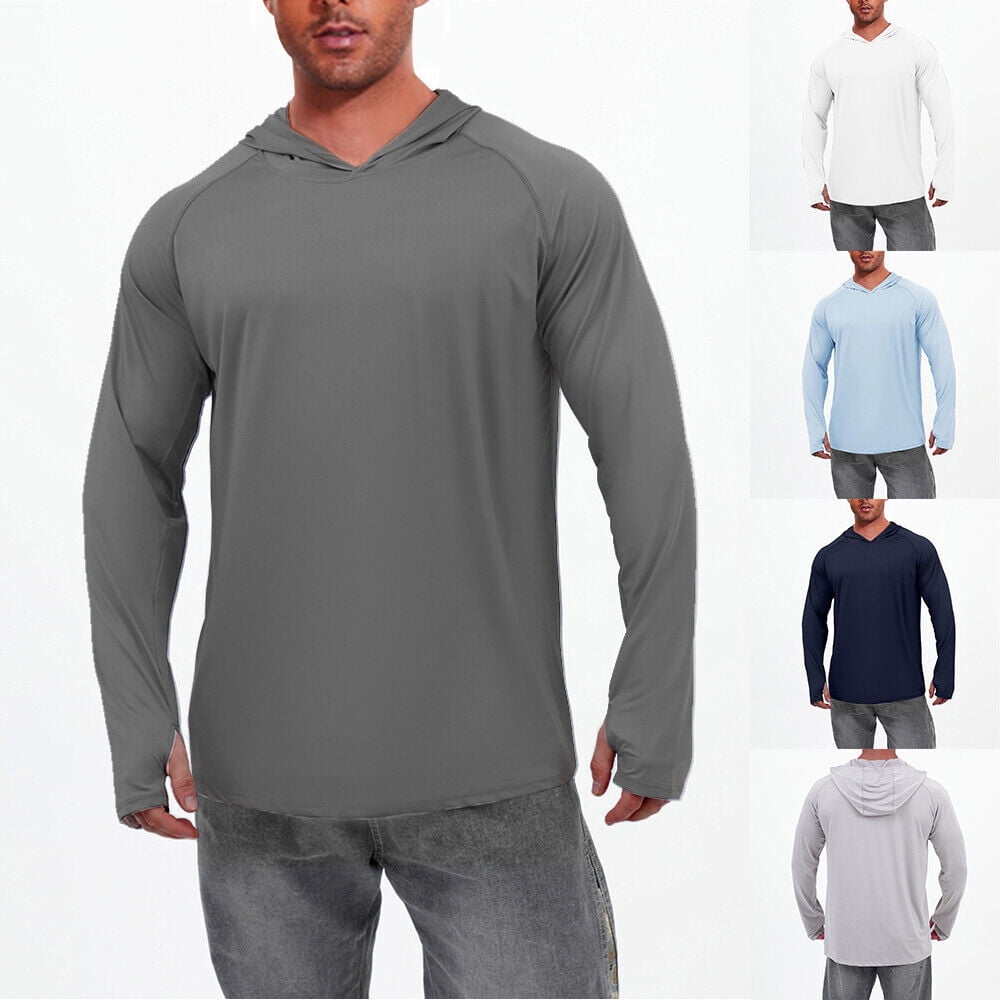 Men's UPF 50+ UV Protection Long Sleeve T-Shirt Sun Block Casual Fishing  Shirts 