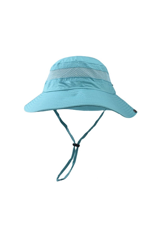 Men's UPF 50+ Wide Brim Boonie Bucket Hat with Chin Strap, Waterproof Quick-Drying Packable Breathable Mesh Sun Cap for Fishing Hiking Safari & All Outdoor Activities