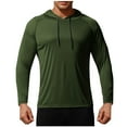 thumbnail image 1 of Men's UPF 50+ Workout Hoodie – Long Sleeve Sun Protection Shirt for Hiking, Running & Swimming, Quick-Dry Rash Guard with Thumbholes & Adjustable Hood (Athletic Fit), 1 of 5