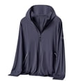 thumbnail image 1 of Men's UPF50+ Ice Silk Sun Protection Rash Guard Shirt - Hooded Fishing Top with Quick-Dry Fabric & Zipper Pockets, 1 of 3
