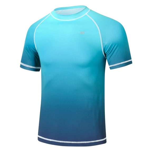 Weilanxin Men's UPF50+ Quick-Dry Rash Guard Shirt Surfing, Running, Water Sports, Reflective Safety Design