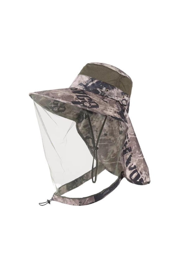 Men’s UPF50+ Wide Brim Sun Protection Fishing Hat with Adjustable Fit & Insect Repellent