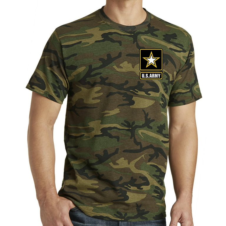 Men's US United States Army Camoflauge Tee Shirt - Military Camo, 2XL