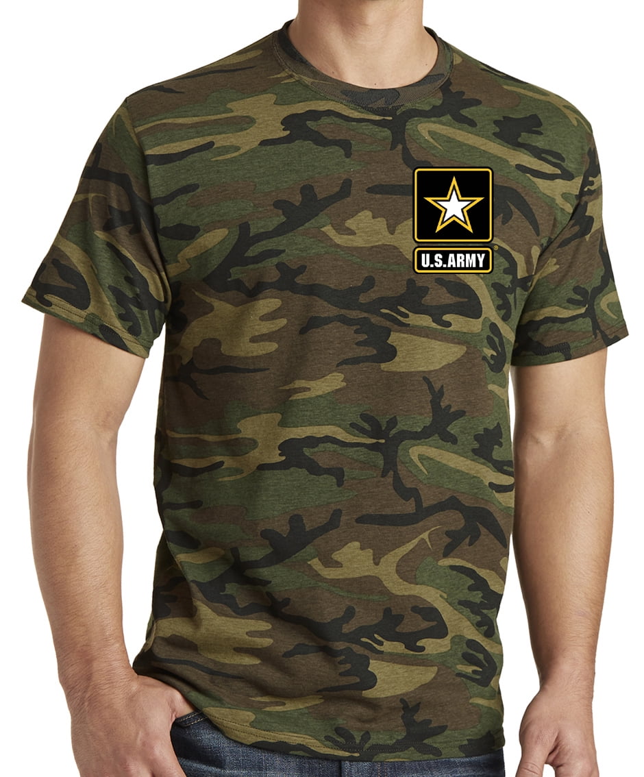 Men's Officially Licensed US Army Emblem Camo Tee Shirt Military