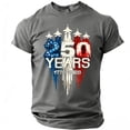 thumbnail image 1 of Men's USA 250 Years Patriotic Fighter Jet T-Shirt American Flag Graphic 1776-2026 Anniversary Tee, 1 of 4