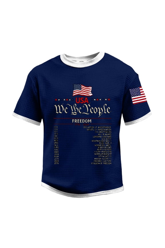Men's USA 250 Years of Freedom Patriotic T-Shirt American Flag Casual Tee 250th Anniversary Shirt