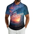 thumbnail image 1 of Men's USA 250th Anniversary American Flag Palm Tree Polo Shirt Patriotic Casual Short Sleeve America 250 Merchandise, 1 of 6