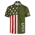 thumbnail image 1 of Men's USA 250th Anniversary American Flag Stars Polo Shirt Patriotic Casual Short Sleeve America 250 Merchandise, 1 of 4