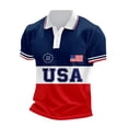 thumbnail image 1 of Men's USA 250th Anniversary Patriotic Polo Shirt American Flag Graphic Casual Short Sleeve America 250 Merchandise, 1 of 5