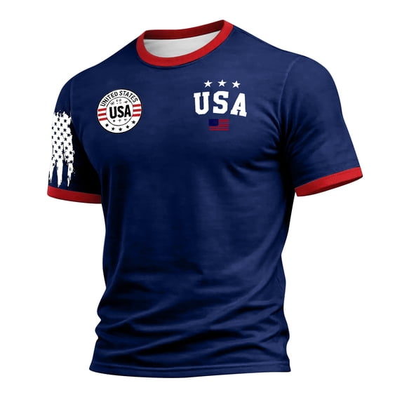 Men's USA 250th Anniversary Patriotic USA Graphic T-Shirt American Flag Casual Short Sleeve America 250 Merchandise